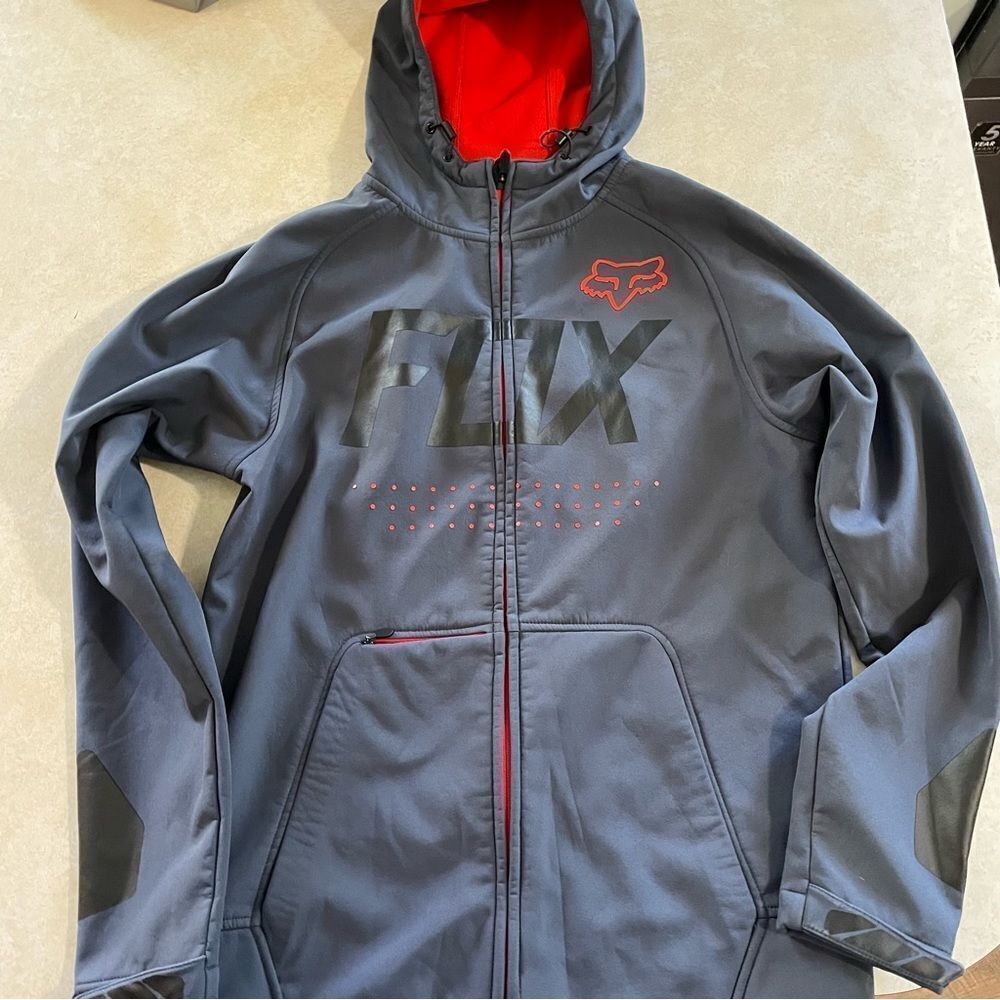 Fox racing Mens Jacket size Small S blue orange hooded